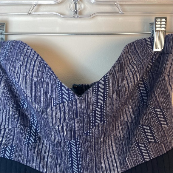 SABINE Navy Pleated Strapless Maxi Dress Size S - Picture 11 of 13